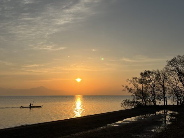 日の出　カヤック