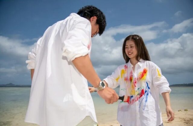 ペイントフォト、カップル、ハネムーン