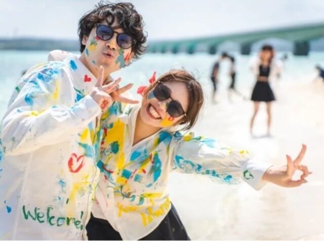 ペイントフォト、カップル、ハネムーン