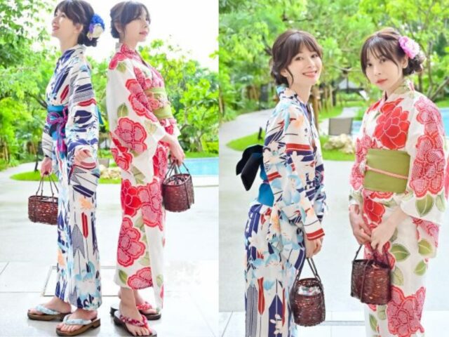 浴衣　着付け　2人の女性