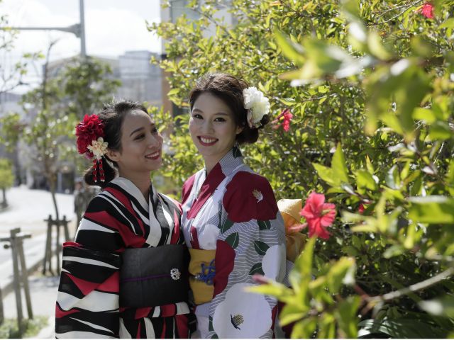 【那覇/60分/着付け体験】沖縄ではなかなか着れない＜南国×京都＞の和装♪オリジナル京浴衣プラン《男性用・キッズ用あり》（No.750）