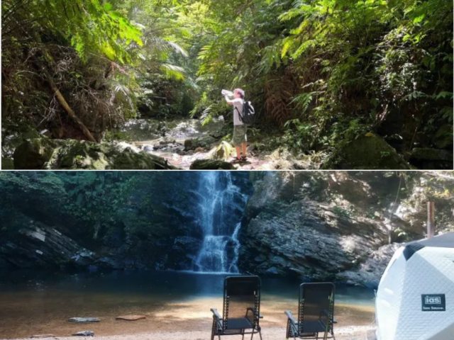 山原健行＆瀑布前戶外桑拿