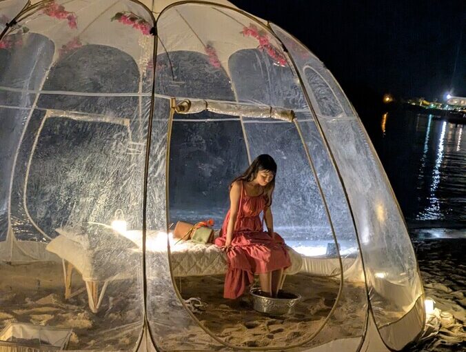 屋外マッサージ専門店　ボディーケア　海水フットバス