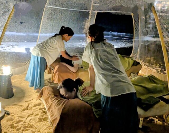 屋外マッサージ専門店 ボディーケア 海水フットバス