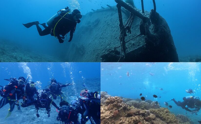 【沖縄北部・古宇利島/1日】全長100m超の巨大沈船『エモンズ』ダイビングツアー☆米軍駆逐艦に圧巻!2ダイブ限定《Cカード必須・無料フォト&ムービー付き》(No.702)