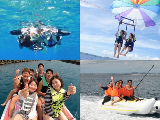 【宜野湾発/半日】6歳から参加OK♪雄大な空と海を制覇せよ！パラセーリング＆バナナボート×シュノーケル付き