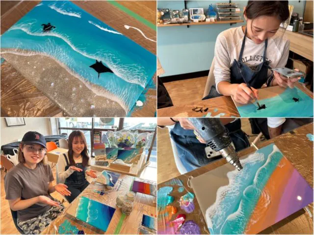 石垣島の室内体験、レジンアート