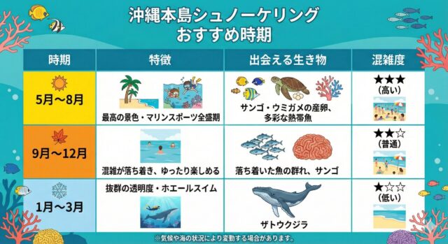 沖縄シュノーケリングのおすすめ時期案内
