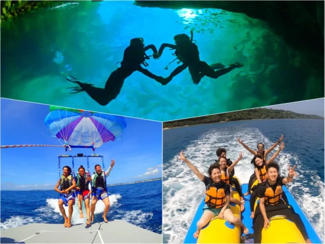 沖縄旅行でおすすめのパラセーリング・シュノーケリング・バナナボート体験。