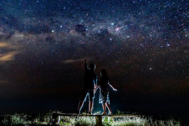 カップル星空