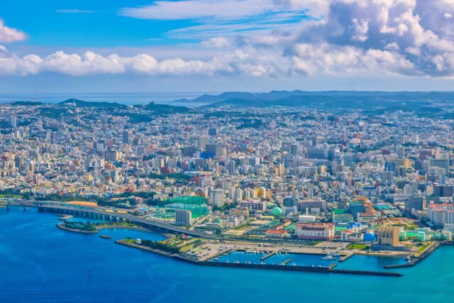 那覇市内　上空　景色