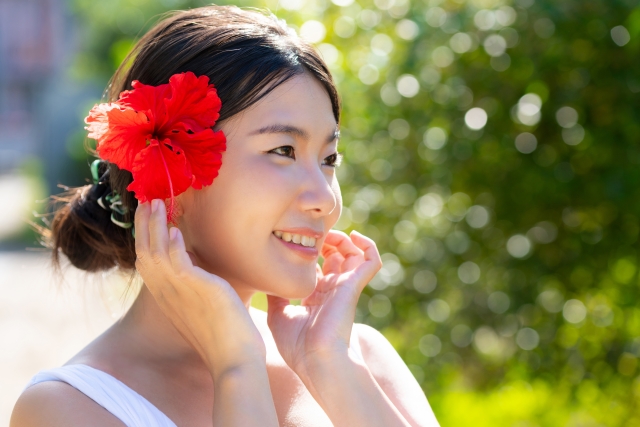 ハイビスカス　髪飾り
