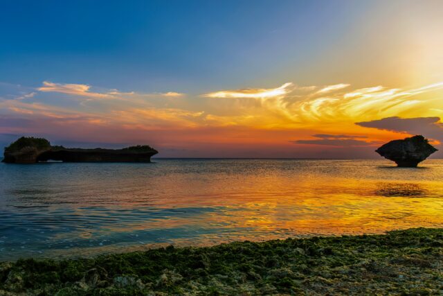渡具知ビーチ　夕焼け