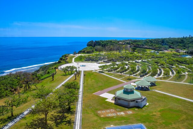沖縄県　平和祈念公園の展望台からの景色