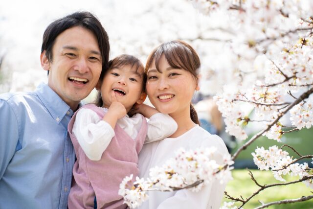 お花見　家族